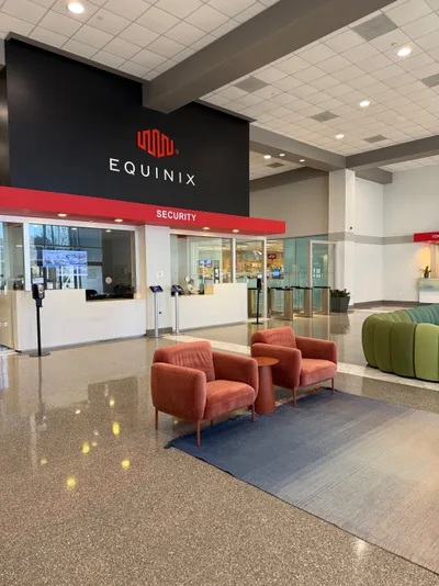 Equinix security desk and lobby